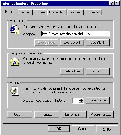 Checking Connection in Internet Properties